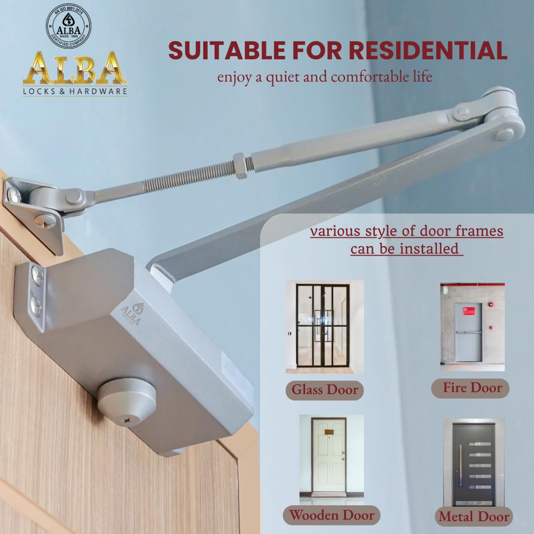 AERONIX Door Closer Upto 100 Kg – Automatic Hydraulic Closer for Wooden & Aluminum Doors