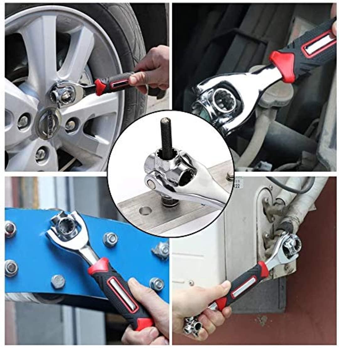 AURONIC Wrench 48-in-1 Socket Tool, Compatible with Spline Bolts, 6-12 Point, Torx, Square Damaged Bolts & All Standard or Metric Sizes