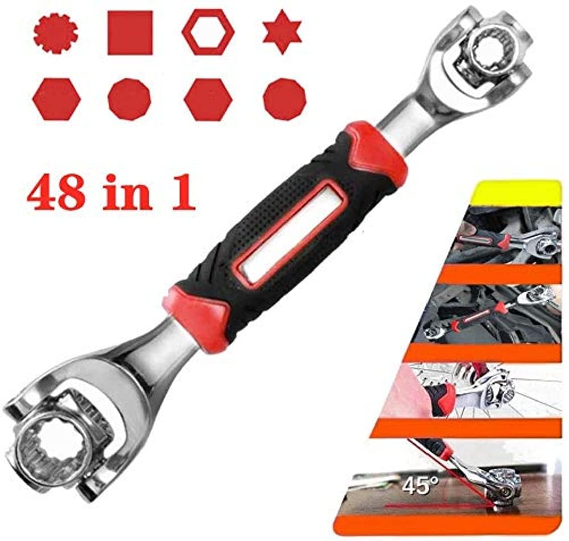AURONIC Wrench 48-in-1 Socket Tool, Compatible with Spline Bolts, 6-12 Point, Torx, Square Damaged Bolts & All Standard or Metric Sizes