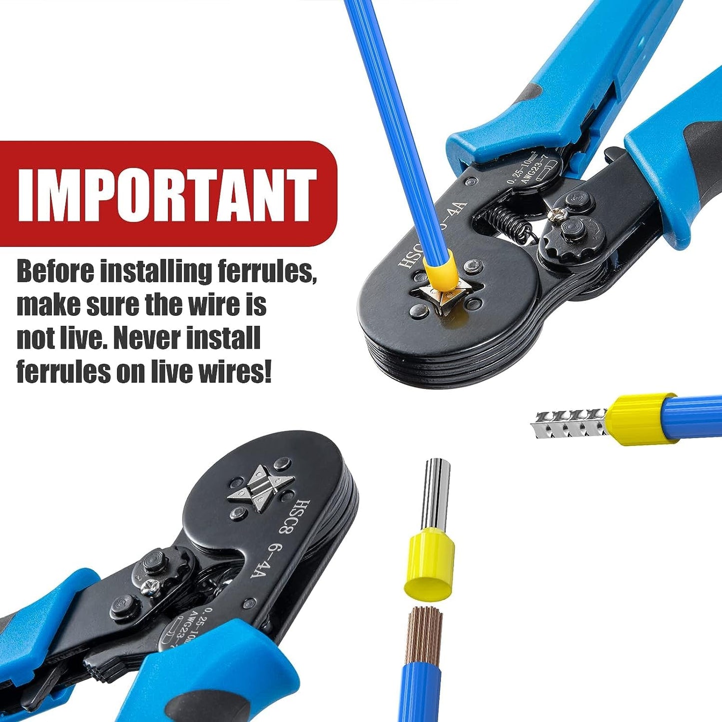 Craftcore Tool Kit, Ferrule Crimping Tool Kit with 1200PCS Wire End Ferrules & Crimper Plier